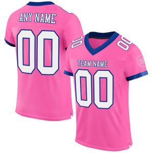 Pink, White & Royal Custom Name Football Jerseys for Men and Women