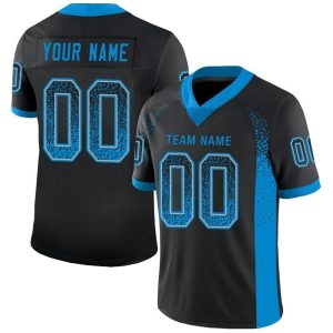 Black Panther Blue & Gray Mesh Drift Fashion Custom Football Jerseys for Men and Women